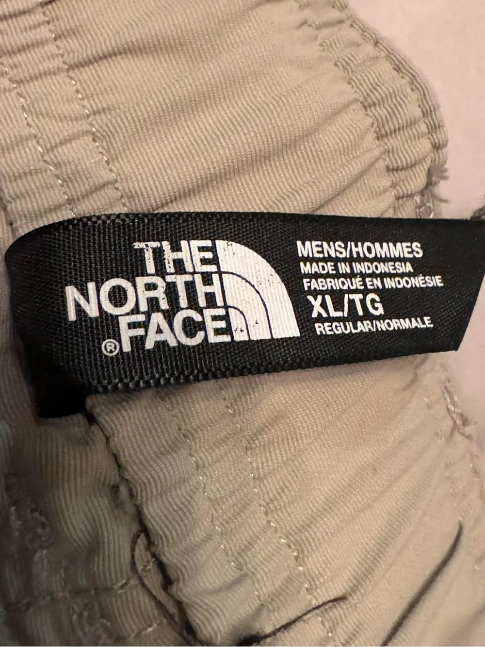The North Face Cream Cargo Shorts with Integrated Webbing Belt XL